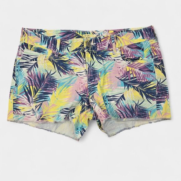 Old Navy Women's The Diva Tropical Palm Print Cut Off Shorts Multicolor y2k 8 - Picture 1 of 11